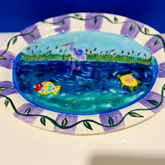 NEW… 18” Nautical Serving Platter, by Chesapeake Bay Company, Decorative Ceramic - Picture 12 of 16